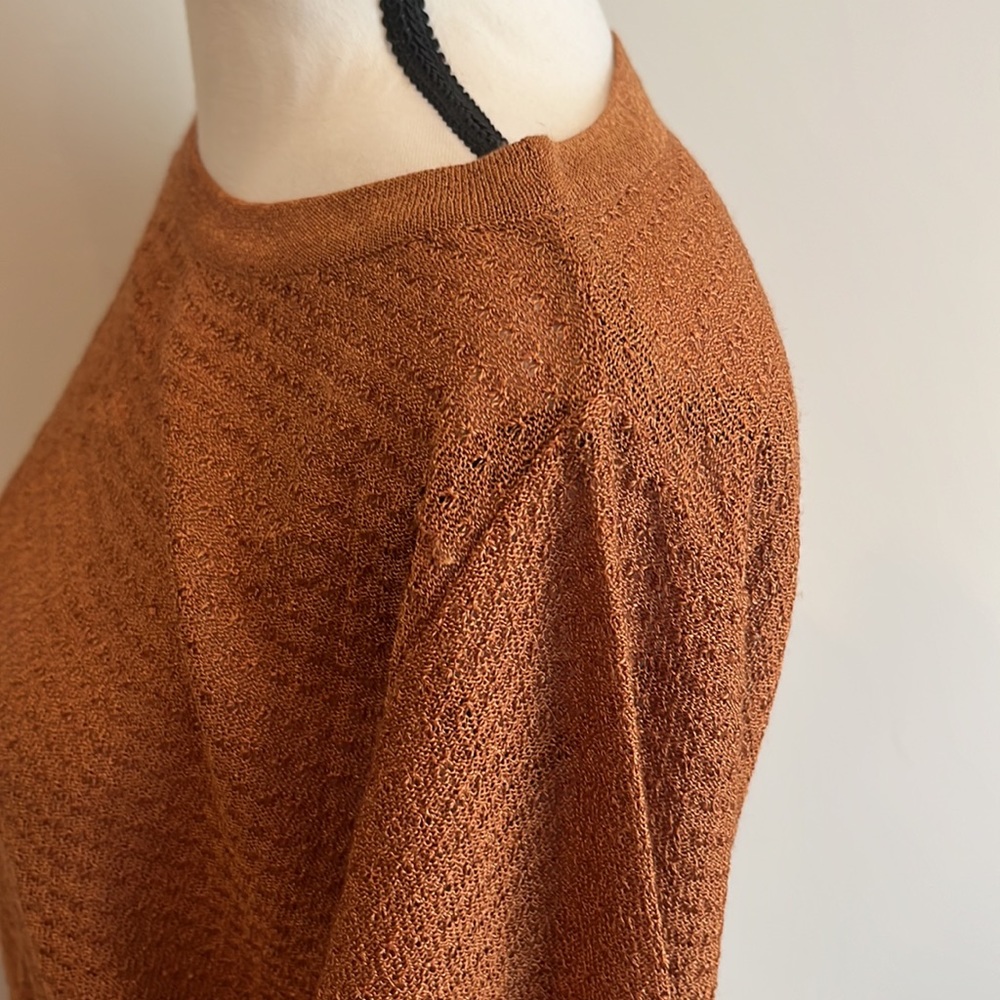 Outlander Vintage Dress Thin Knit Long Sleeve Made in Italy Medium Pumpkin Fall - Picture 3 of 15